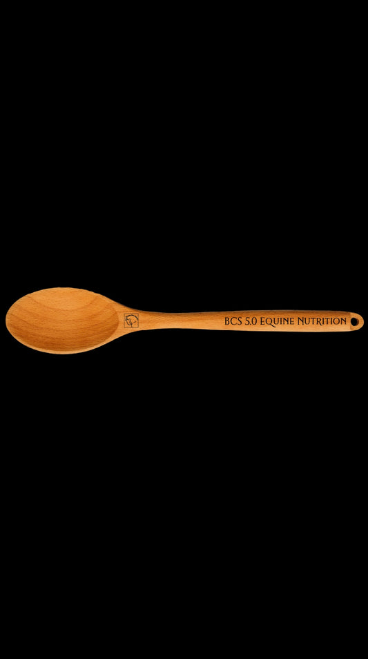 Wooden feed mash mixing spoon